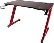 Drakkar Table Bureau Skadi pour PC Gaming 110 x 60 x 75 cm - Porte gobelet et Support Casque Inclus - Noir et Rouge