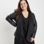 MODAVISTA - blouson à pans simili cuir noir femme grande taille