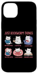 Coque pour iPhone 14 Plus Just Bookworm Things Adorable chat pour amoureux de la lecture