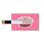 32GB USB Flash Thumb Drives Funny Words Bank Credit Card Shape Business Key U Disk Memory Stick Storage Make Cupcakes Motivational Lettering on Yummy Pastry and Polka Dots,Pink Dried Rose Peach Perso