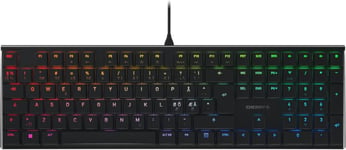 MX 10.0N RGB, Clavier de gaming mécanique plat, Disposition pan-nordique (QWERTY), Filaire, Original MX LOW PROFILE RGB SPEED Switches, Noir