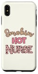 Coque pour iPhone XS Max Smoking Hot Nurse Rose pâle Motif guépard