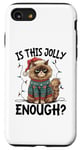 Coque pour iPhone SE (2020) / 7 / 8 Is This Jolly Enough Grumpy Santa Cat Pun Pun Noël