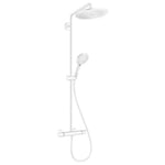 Colonne de douche thermostatique HANSGROHE Croma Select S 280 blanc mat + tablette AddStoris