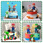 3-pakkaus Mario Bros sarjakuvatoimintahahmot Yoshi Mario Luigi Cake Toppers Collection -lelusarja, syntymäpäivälahja 3 kpl