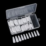 100 st Fake Nails Akrylnaglar Cover tips Kista Manikyr Ballerina Uv Gel Akryl Nagelkit Verktyg False White-100pcs