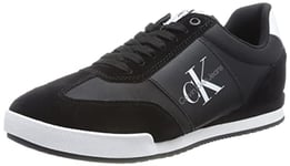 Calvin Klein Jeans Baskets Homme Low Profile Mono Essential Chaussures, Noir (Black/White), 44