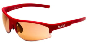 Bolle Bolt 2.0 Wrap Semi-Rimless Designer Sunglasses in Matte Red & Brown 76 mm