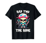 Bad Two The Bone Skeleton Halloween Kids Funny Birthday Boy T-Shirt