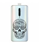 Coque OPPO RENO 2Z mort noir mexicaine calavera fleur transparente