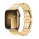 Metallrem för Apple Watch 9 8 7 45mm 41mm Ersättningsarmband i rostfritt stål för iwatch 6 5 4 3 2 SE 44mm 40mm Ultra/2 49mm Golden