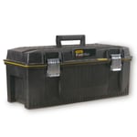 STANLEY 28"/70cm Large Hand ToolBox Storage Case Double Clasp + Tray 193935