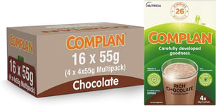 Complan Rich Chocolate Nutritional Drink Sachets, 4 x 55 g (Pack of 4) 