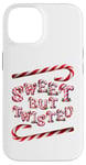 Coque pour iPhone 14 Sweet But Twisted. Bâtonnets de canne à sucre d'orge. Noël amusant