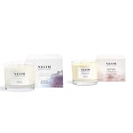 NEOM- Real Luxury Scented Candle, 3 Wick | Lavender & Rosewood | Essential Oil Aromatherapy Candle | Scent to De-Stress & NEOM- Complete Bliss Scented Candle, 3 Wick | Blush Rose, Lime & Black Pepper