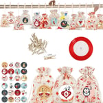 Advent Calendar Christmas Cookie Bag DIY Gift package New Candy Bag Set