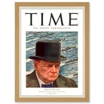 Magazine War 1941 Winston Churchill 'Man Of The Year' Time A4 Artwork Framed Wall Art Print