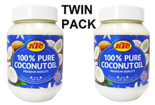 2 X KTC 100% Pure Coconut Oil 500 ml (Hair,Skin Care,Multipurpose) TWIN PACK