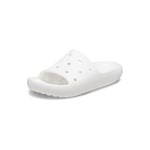 Crocs Unisex's Classic Slides 2.0, Sandales Pour Femmes et Hommes Slip On, White, 4 Women/2 Men