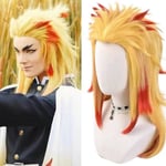 Demon Slayer Rengoku Kyoujurou Cosplay Kostym Kimono Uniform Outfit Halloween Party Anime Rollspel Fancy Dress Set-c Endast Only Wig One Size - Wig