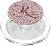 Letter R Initial Leopard Rose Pink Cheetah Monogram PopSockets PopGrip pour MagSafe