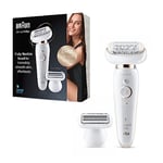 Braun Silk-épil 9 Flex 9-002 - Epilator with Flexible Head for Easier Hair Removal, White/Gold