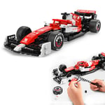 JAMARA 402807 Bricks Alfa Romeo F1 C42 1:24 Bricks Briques de Serrage, modélisme, kit de Construction Voiture de Course, 340 pièces, à partir de 6 Ans, à emboîter, avec Feuille décorative, Rouge