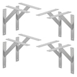 6x Support Etagere murale fixation flottante aluminium argent