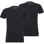 Levis 2P Base Crew Neck T-shirt Svart bomull Small Herr