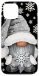 Coque pour iPhone 13 Cool Grey Goth Gnome With Cute Snowflake Pattern For Winter