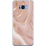 Samsung Galaxy S8+ Läpinäkyvä Puhelinkotelo Ljusrosa marmor