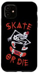 Coque pour iPhone 11 Skate or Die – Patineur squelette style Halloween