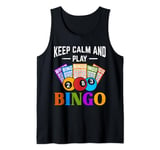 Bingo Game KEEP CALM AND PLAY BINGO Funny Bingo Lovers Tank Top