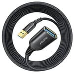 Ainope Rallonge USB type A mâle vers femelle - Câble d’extension USB 3.0 - Transfert de données élevé - Compatible avec webcam, manette de jeu, clavier USB, clé USB, disque dur, imprimante - 6 m