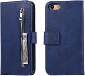 Lompakkokotelo Iphone Se(5g) 2022 Iphone 7 Iphone 8 Iphone Se 2020, 5 Card Slots Käsilaukku Nahkainen läppäkotelo rannehihnalla Tpu Kickstand Cover-sininen