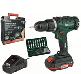 Parkside 20V Cordless Drill Set PABS 20Li-E6 Driver and Accesories