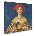 The Golden Bowl by Frank Cowper Cadogan Classic Painting Canvas Wall Art Print Ready to Hang, Framed Picture for Living Room Bedroom Home Office Décor, 14x14 Inch (35x35 cm)