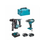 Kit MAKITA - DDF482 Visseuse - DHR171 Perforateur - 2 batteries 3,0 Ah - chargeur DC18RC - coffret MAKPAC 3