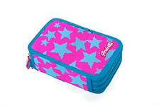 Girabrilla ASTUCCIO Magenta Con Stelle TURCHESI Trousse Scolaire 3 Compartiments, 02556D, Rose/Turquoise, Taille Unique