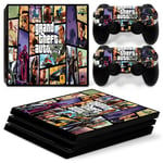 Kit De Autocollants Skin Decal Pour Ps4 Pro Console De Jeu Corps Entier Anti-Rayures Graffiti Gta5,T1tn-P4pro-0688