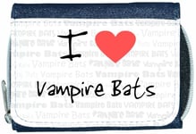 I Love Heart Vampire Bats Denim Wallet