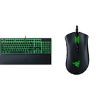 Razer Ornata V3 X - Low-profile membrane Keyboard Black & DeathAdder V2 - Wired USB Gaming Mouse with Optical Mouse Switches, Black