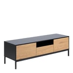 Furniture To Go | Seaford, Black & Oak, TV Unit 2 Doors 1 Drawer