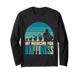 Retro Cat Lover | Pet | Kitten | My Medicine For Happiness Long Sleeve T-Shirt