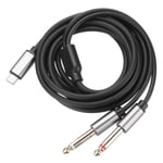 USB C to 1/4" Inch Media Cable, 6.6Ft 6.35mm Black, Type C to Dual Stereo Aux 