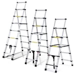 Jopassy - Echelle télescopique professionnel multifonction articulée 2,0 +1,7m, escabeau 5x6 marches pliable