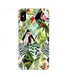 Coque Iphone XR perroquet patchwork flamant exotique tropical geometrique