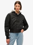 Superdry Hooded Bomber Jacket, Black