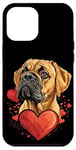 Coque pour iPhone 12 Pro Max Coeurs de chien Bullmastiff pour la Saint-Valentin