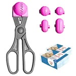 La croquetera Pack- Pelle multifonction couleur rose – 4 Moules interchangeables pour masse + Pack 40 bacs conservation – 100% espagnol : patenté et fabriqué en Espagne